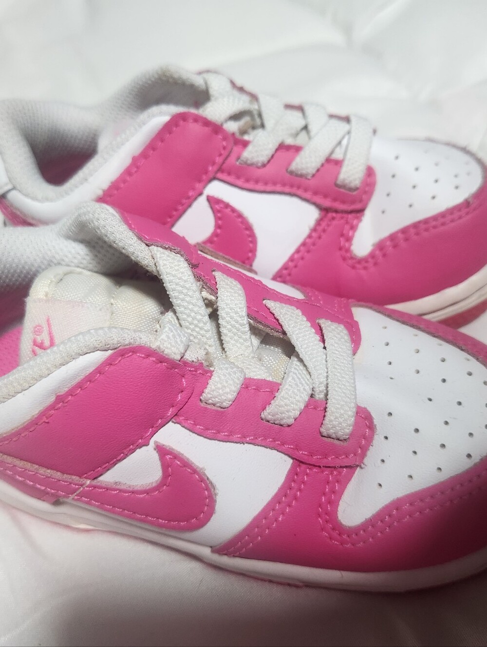 Nike Kids Pink and White Athletic Sneakers